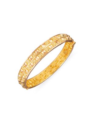 Fancy Thin Gold Bangle-hover