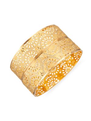 Artisan Textured Gold Bangle-hover