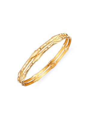 Sleek Textured Gold Bangle-hover