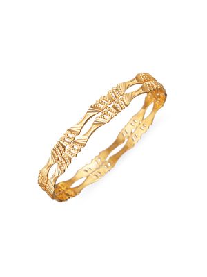 Embossed Filigree Gold Bangle-hover