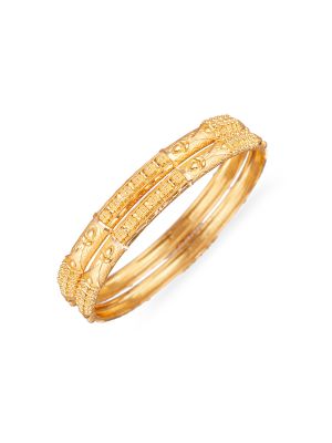 Calcutta Embossed Gold Bangle-hover