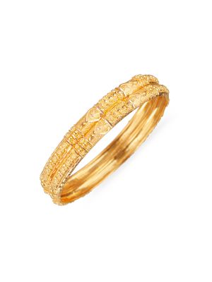 Calcutta Embossed Gold Bangle-hover