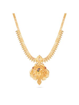 Divine Medallion Mayil Motif Necklace-hover