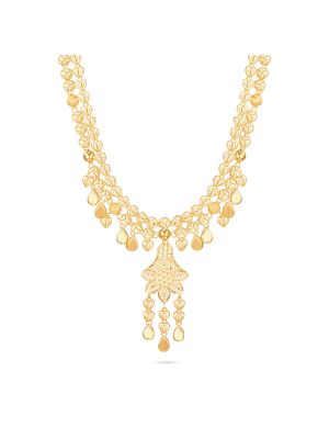Elegant Floral Drop Motif Necklace-hover