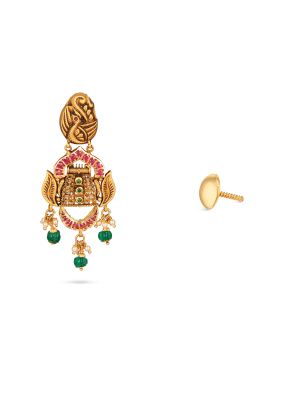 Antiqye Mayil Motif Earrings-hover