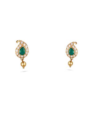 Emerald Teardrop Bead Earring-hover