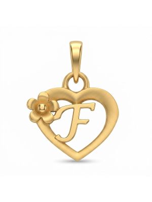 Floral Heart Casting Gold Pendant-hover