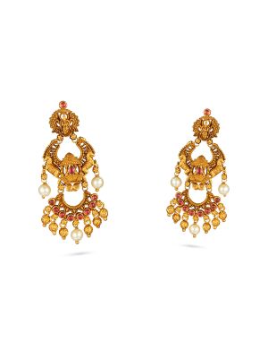 Divine Temple Motif with Pearl Earring-hover