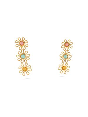 Fancy Floral Drop Earrings-hover