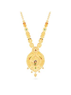 Royal Peacock Motif Necklace-hover
