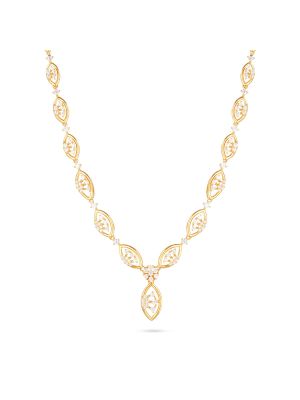Contemporary Oval Gold Necklace-hover