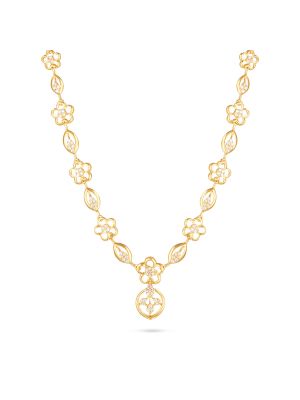 Contemporary Oval Floral Necklace-hover