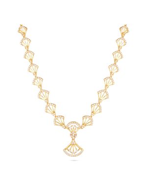 Elegant Geometric Link Gold Necklace-hover