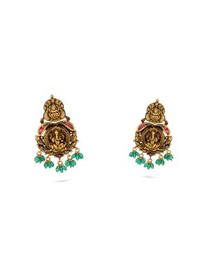 Emerald Lord Ganesha Nagas Earring-hover