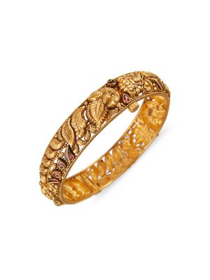 Antique Floral Layered Bangle-hover