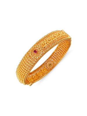 Fancy Balls Gold Bangle-hover