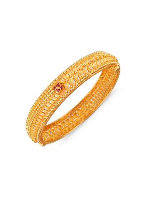 Fancy Balls Gold Bangle-hover
