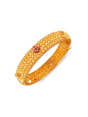 Fancy Balls Gold Bangle-hover
