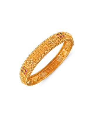Fancy Balls Gold Bangle-hover
