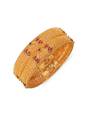 Fancy Balls Gold Bangle-hover