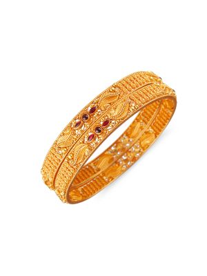 Fancy Leaf Balls Bangle-hover