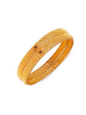 Fancy Balls Gold Bangle-hover