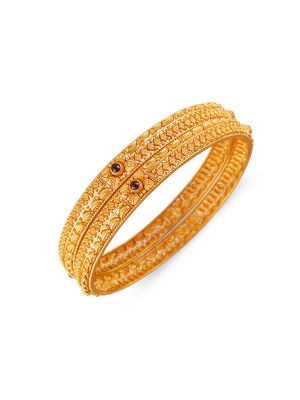 Fancy Balls Gold Bangle-hover