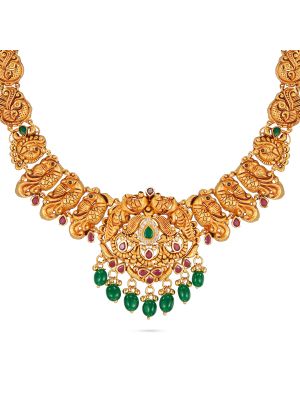 Royal Antique Peacock Necklace-hover