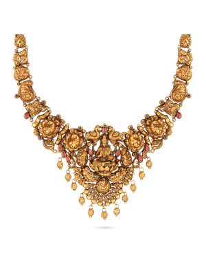 Fancy Antique Lakshmi Chained Necklace-hover