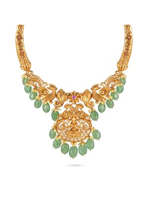 Antique Peacock Lakshmi Necklace-hover