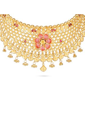 Enchanting Floral Choker Necklace-hover