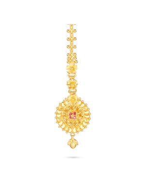 Gold Bridal Nethichudi with Drops-hover