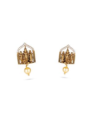 Auspicious Ram Parivar Pearl Earring-hover