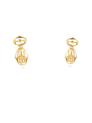 Hexagon Floral Drop Earring-hover