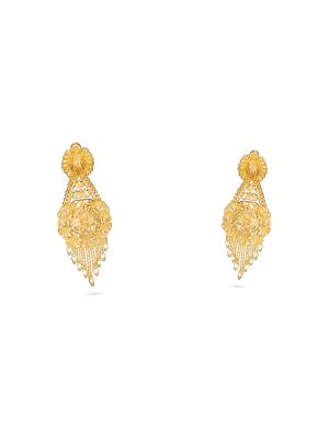 Artisan Gold Filigree Drop Earring-hover