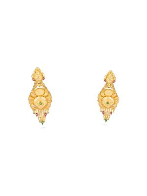 Impressive Gold Flower Drop Earring-hover