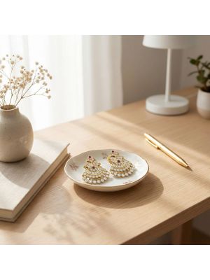 Elegant Floral Motif Drop -hover