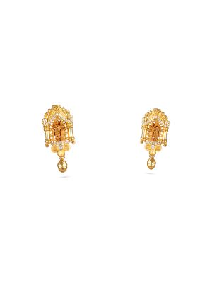 Temple Krishna Radha Drop Earring-hover