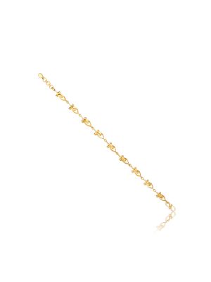 Floral Bow Chained Casting Bracelet-hover