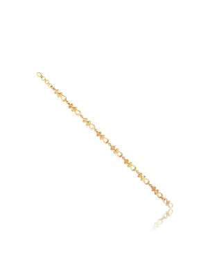 Floral Oval Chained Casting Bracelet-hover