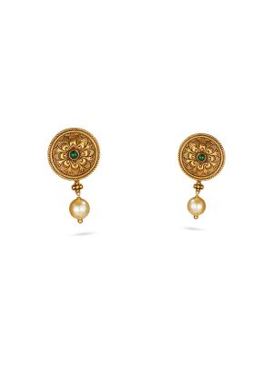 Alluring Flower Studded Drops Earring-hover