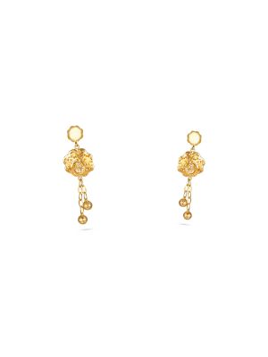 Majestic Lion Twin Chain Drop Earring-hover