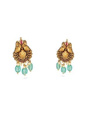 Antique Lakhsmi Mayil Drop Earring-hover
