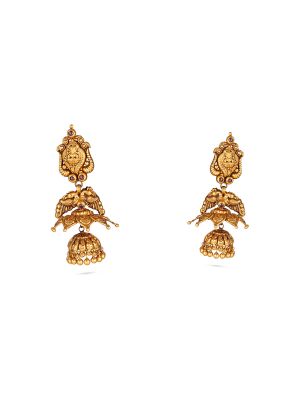 Antique Lakshmi Mayil Jhumka Earring-hover