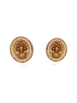 Traditional Mayil Stud Earrings-hover