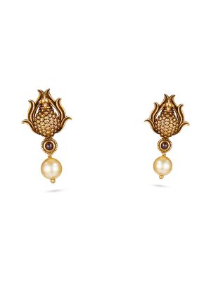 Divine Kumbam Pearl Stone Earrings-hover