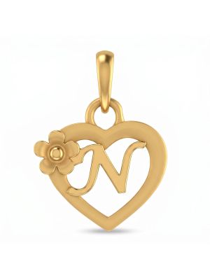 Casting Alphabet N Gold Pendant-hover