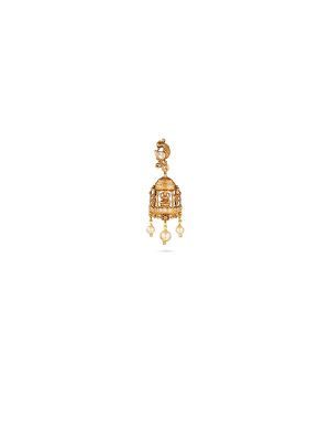 Divine Lakshmi Motif Jhumka Earring-hover