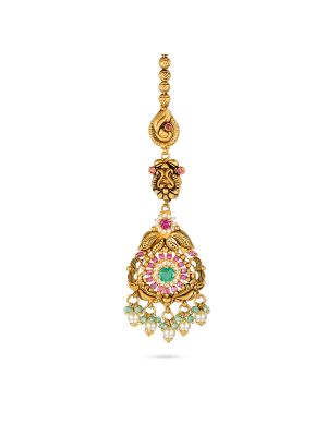 Bridal Antique Pearl Drops Nethichudi-hover