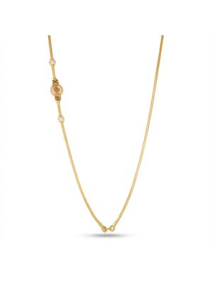 Antique Floral Stone Mugappu Gold Chain-hover